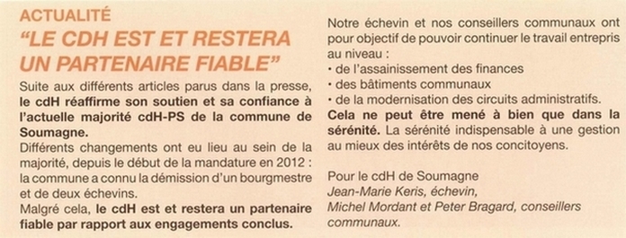 Extrait bulletin cdH